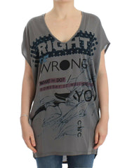 Costume National Gray V-neck long t-shirt -   -  Costume National.