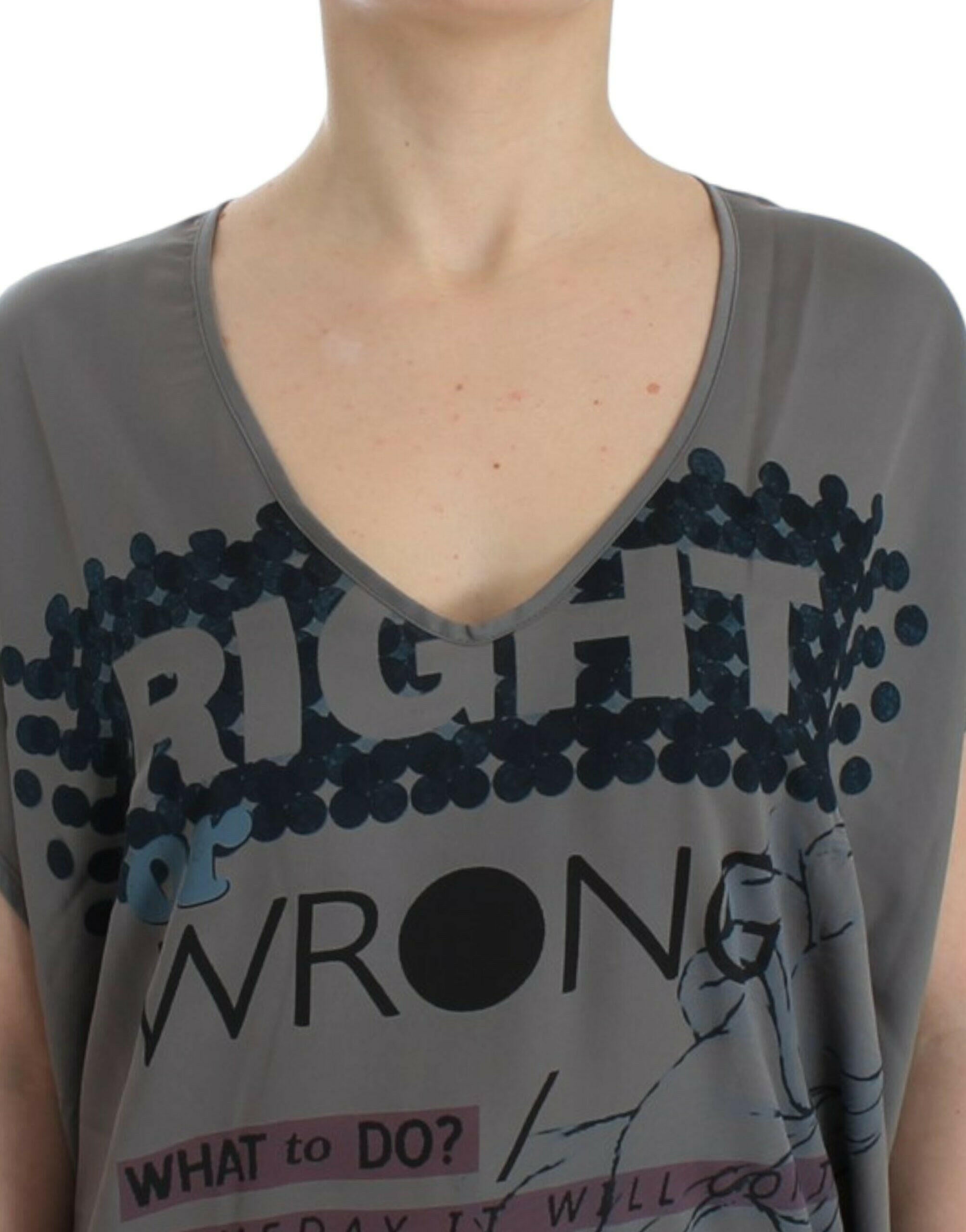 Costume National Gray V-neck long t-shirt -   -  Costume National.