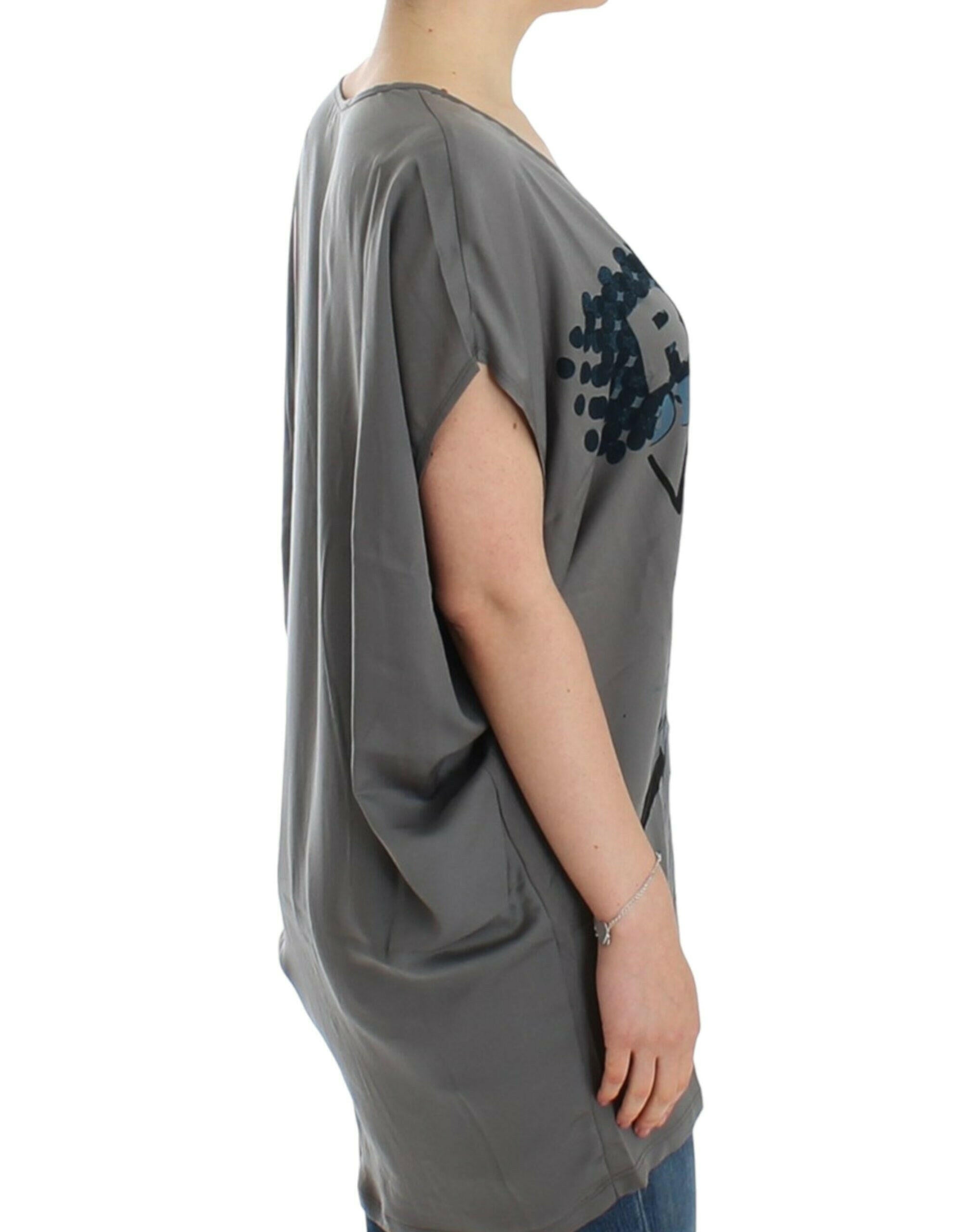 Costume National Gray V-neck long t-shirt -   -  Costume National.