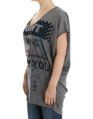Costume National Gray V-neck long t-shirt -   -  Costume National.