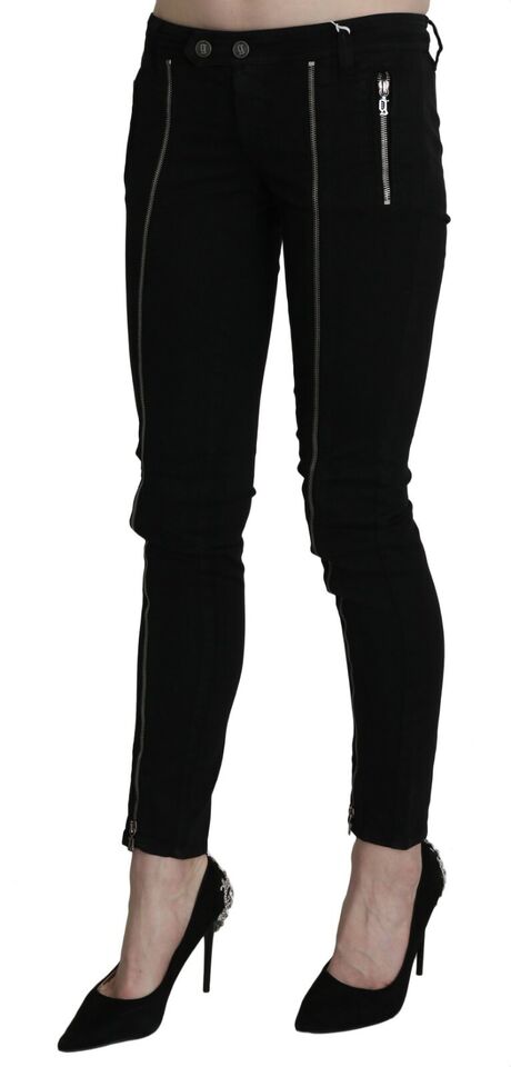 Dolce & Gabbana Black Low Waist Zipper Cropped Skinny Denim Pants -   -  Dolce & Gabbana.
