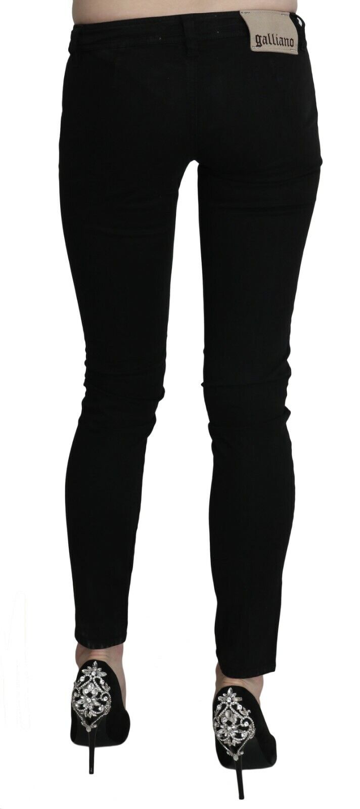 Dolce & Gabbana Black Low Waist Zipper Cropped Skinny Denim Pants -   -  Dolce & Gabbana.