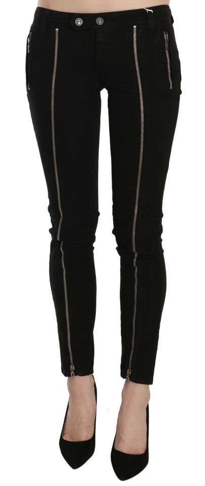 Dolce & Gabbana Black Low Waist Zipper Cropped Skinny Denim Pants -   -  Dolce & Gabbana.