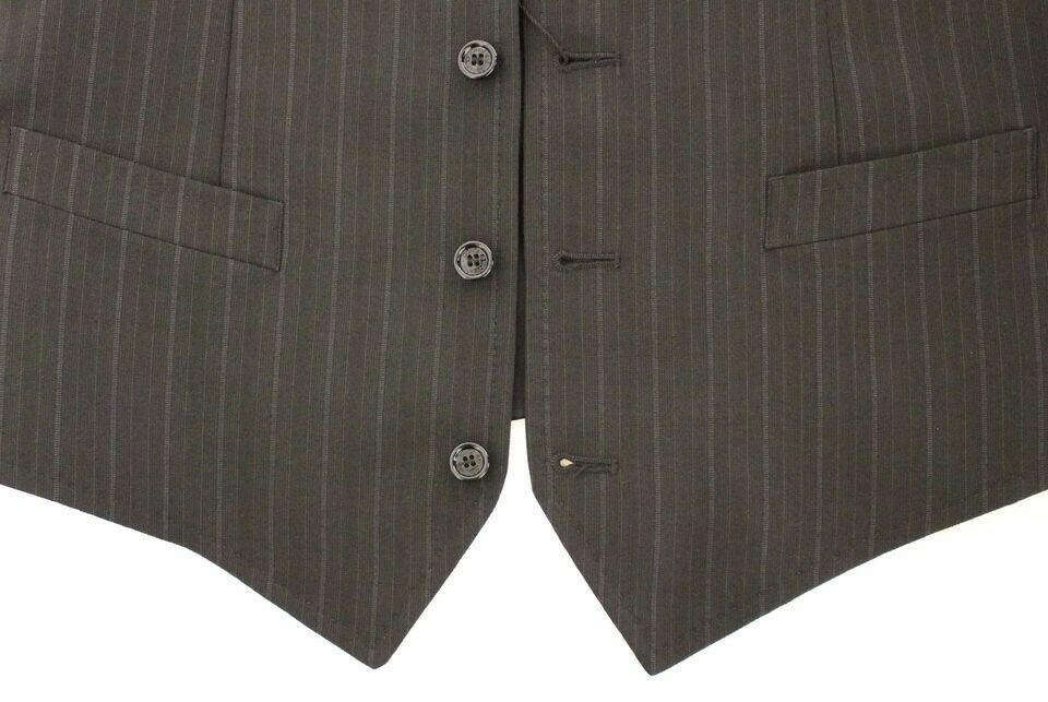 Dolce & Gabbana Black Striped Stretch Dress Vest Gilet -  Vests for Men Suits -  Dolce & Gabbana.