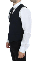 Dolce & Gabbana Blue Wool Formal Dress Vest Gilet -  Vests for Men Suits -  Dolce & Gabbana.