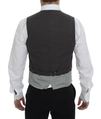 Dolce & Gabbana Gray Polka Dot Dress Vest Gilet Weste -  Vests for Men Suits -  Dolce & Gabbana.