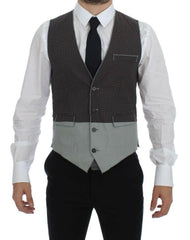 Dolce & Gabbana Gray Polka Dot Dress Vest Gilet Weste -  Vests for Men Suits -  Dolce & Gabbana.