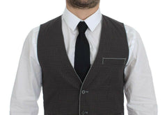 Dolce & Gabbana Gray Polka Dot Dress Vest Gilet Weste -  Vests for Men Suits -  Dolce & Gabbana.
