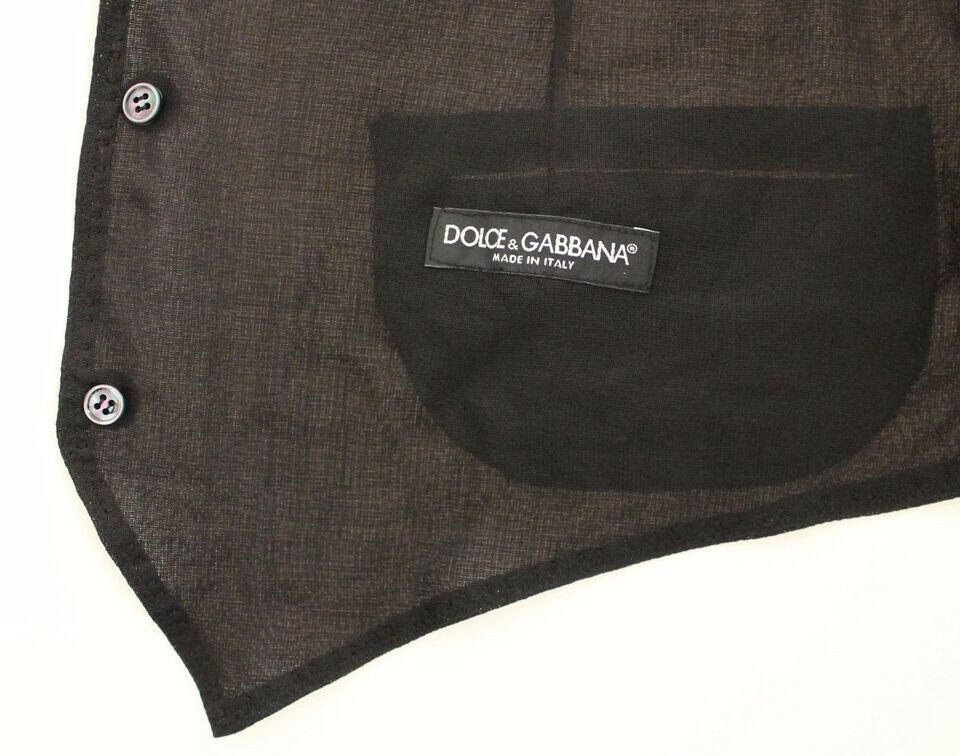 Dolce & Gabbana Black Wool Formal Dress Vest Gilet Jacket -  Vests for Men Suits -  Dolce & Gabbana.