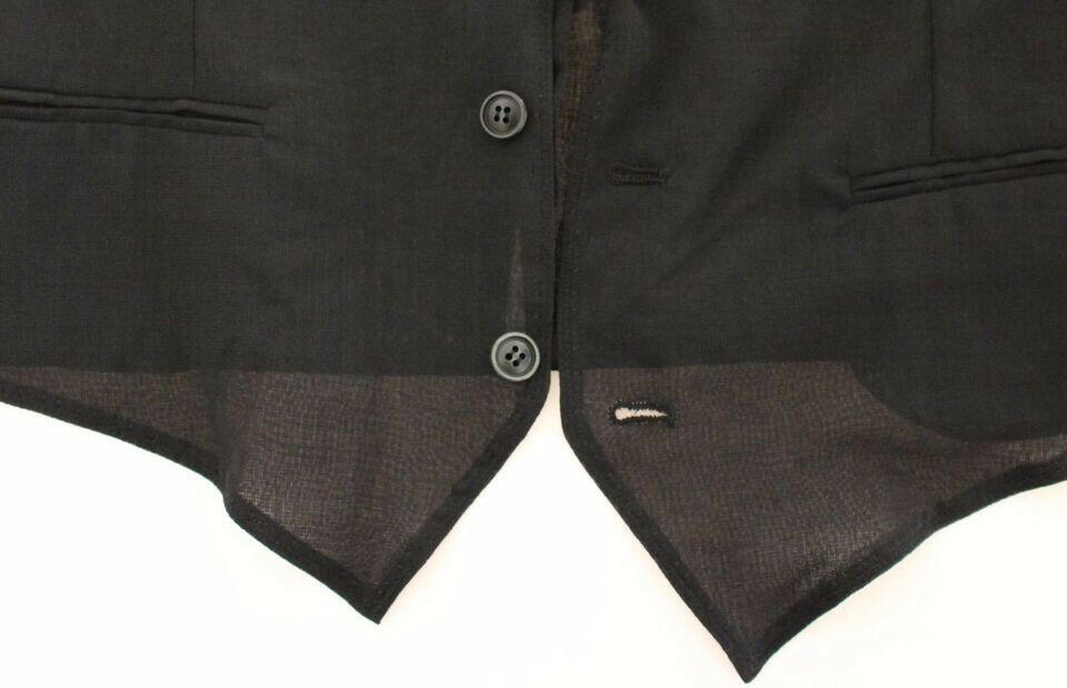 Dolce & Gabbana Black Wool Formal Dress Vest Gilet Jacket -  Vests for Men Suits -  Dolce & Gabbana.