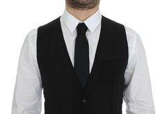 Dolce & Gabbana Black Wool Formal Dress Vest Gilet Jacket -  Vests for Men Suits -  Dolce & Gabbana.