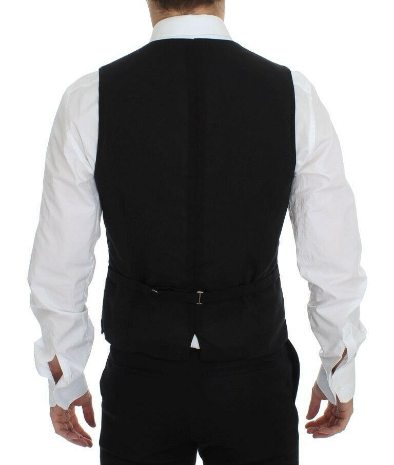 Dolce & Gabbana Black Wool Formal Dress Vest Gilet Jacket -  Vests for Men Suits -  Dolce & Gabbana.