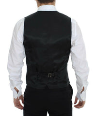 Dolce & Gabbana Black Striped Wool Silk Dress Vest Gilet -  Vests for Men Suits -  Dolce & Gabbana.