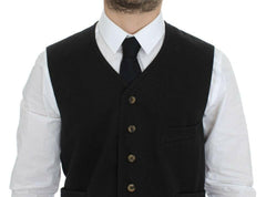 Dolce & Gabbana Black Cotton Blend Dress Vest Gilet -  Vests for Men Suits -  Dolce & Gabbana.