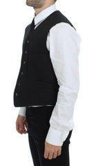 Dolce & Gabbana Black Cotton Blend Dress Vest Gilet -  Vests for Men Suits -  Dolce & Gabbana.