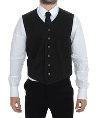 Dolce & Gabbana Black Cotton Blend Dress Vest Gilet -  Vests for Men Suits -  Dolce & Gabbana.