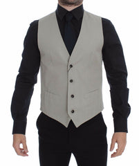 Dolce & Gabbana Beige Silk Blend Dress Formal Vest Gilet -  Vests for Men Suits -  Dolce & Gabbana.