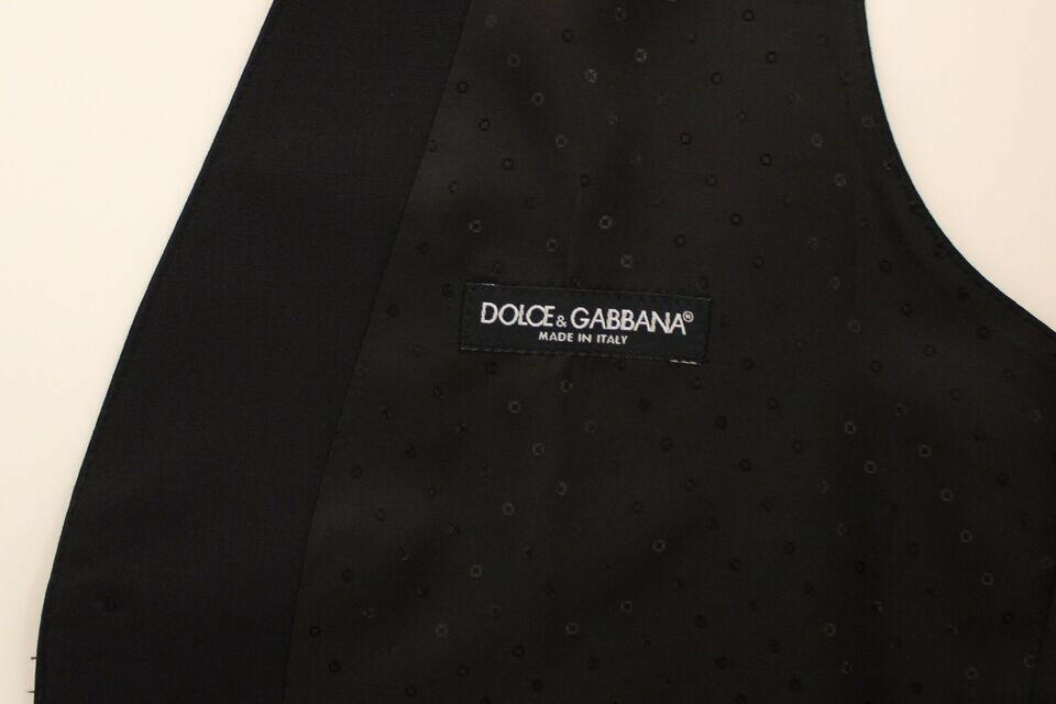 Dolce & Gabbana Black Wool Silk Stretch Dress Vest Blazer -  Vests for Men Suits -  Dolce & Gabbana.