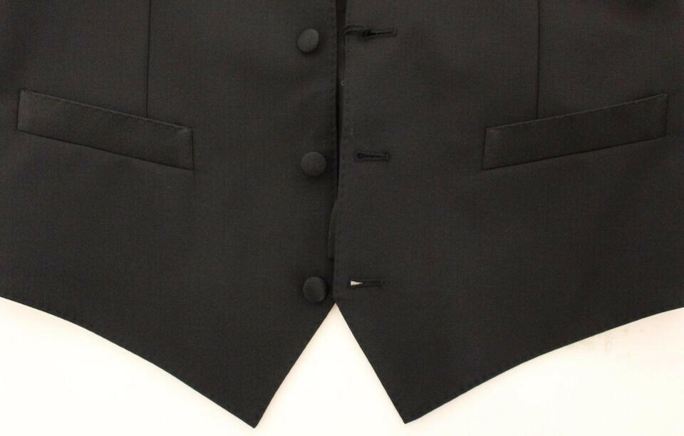 Dolce & Gabbana Black Wool Silk Stretch Dress Vest Blazer -  Vests for Men Suits -  Dolce & Gabbana.