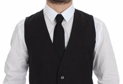 Dolce & Gabbana Gray Slim Fit Button Front Dress Formal Vest -  Vests for Men Suits -  Dolce & Gabbana.