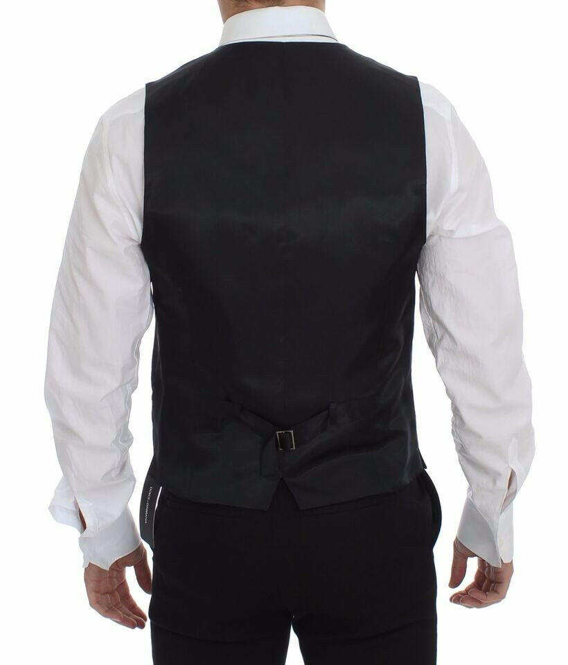Dolce & Gabbana Gray Slim Fit Button Front Dress Formal Vest -  Vests for Men Suits -  Dolce & Gabbana.