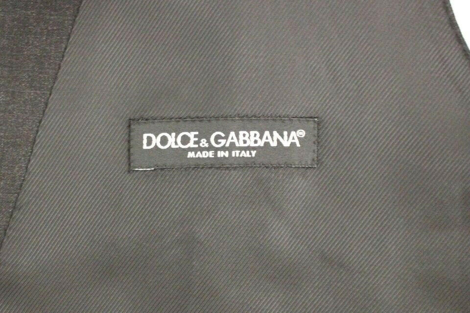 Dolce & Gabbana Gray Slim Fit Button Front Dress Formal Vest -  Vests for Men Suits -  Dolce & Gabbana.