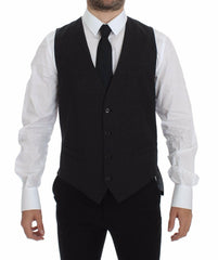 Dolce & Gabbana Gray Slim Fit Button Front Dress Formal Vest -  Vests for Men Suits -  Dolce & Gabbana.