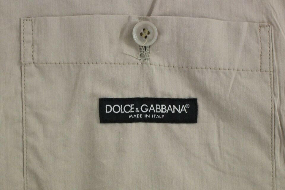 Dolce & Gabbana Beige Cotton Slim Fit Button Front Dress Vest -  Vests for Men Suits -  Dolce & Gabbana.