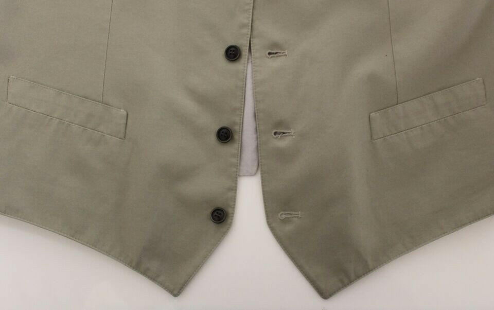 Dolce & Gabbana Beige Cotton Silk Blend Dress Vest Blazer -  Vests for Men Suits -  Dolce & Gabbana.
