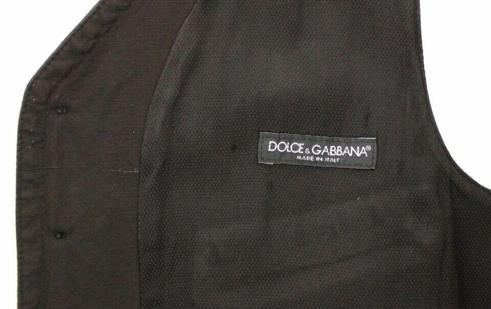 Dolce & Gabbana Black Flax Cotton Dress Vest Blazer -  Vests for Men Suits -  Dolce & Gabbana.