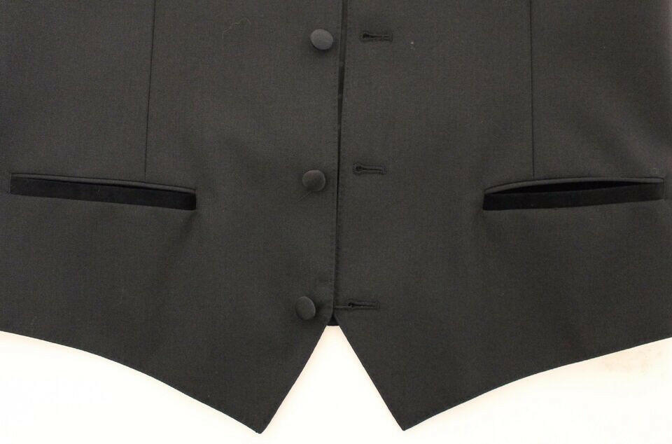 Dolce & Gabbana Black Wool Silk Stretch Dress Vest Blazer -  Vests for Men Suits -  Dolce & Gabbana.