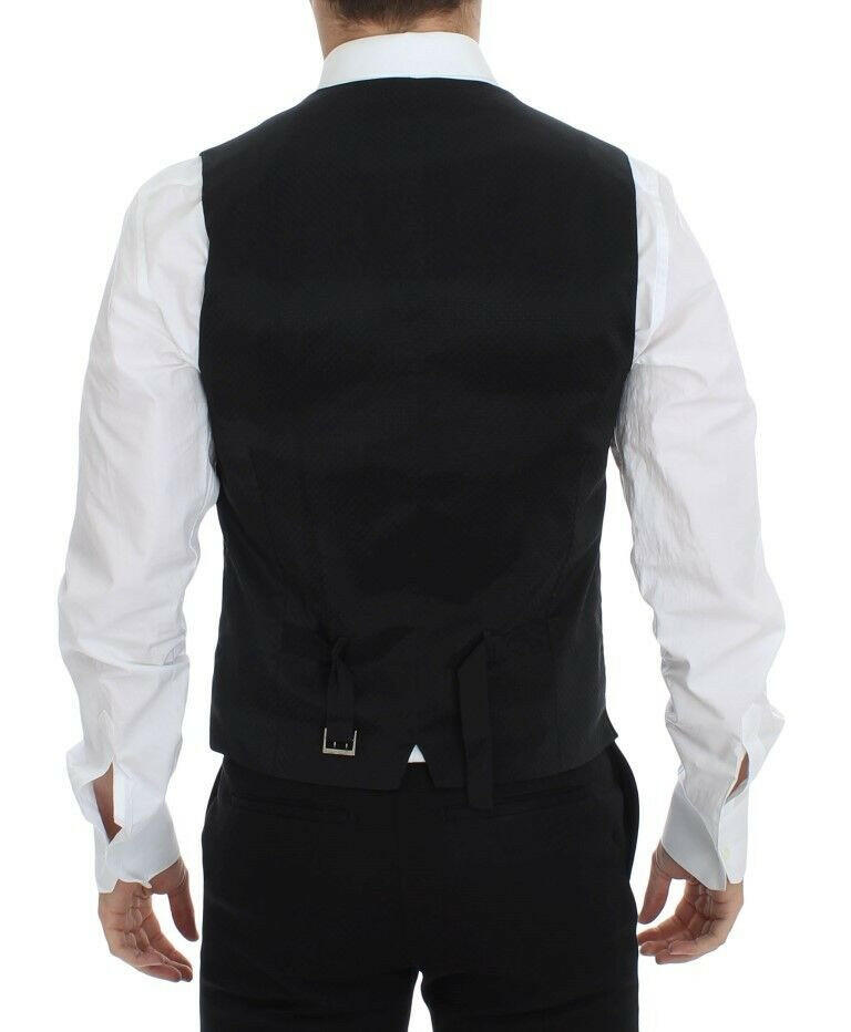 Dolce & Gabbana Black Wool Silk Stretch Dress Vest Blazer -  Vests for Men Suits -  Dolce & Gabbana.