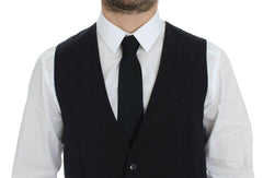 Dolce & Gabbana Gray Striped Wool Silk Dress Vest Gilet -  Vests for Men Suits -  Dolce & Gabbana.