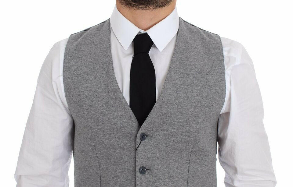 Dolce & Gabbana Gray Cotton Stretch Dress Vest Blazer -  Vests for Men Suits -  Dolce & Gabbana.