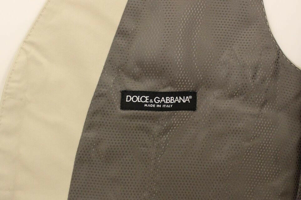 Dolce & Gabbana Beige Cotton Stretch Dress Vest Blazer -  Vests for Men Suits -  Dolce & Gabbana.