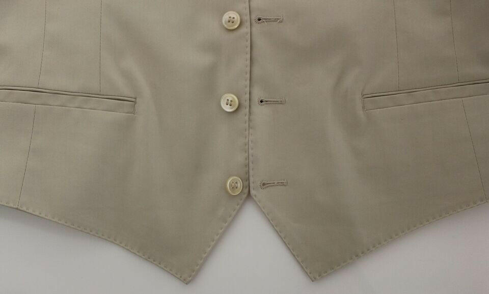 Dolce & Gabbana Beige Cotton Stretch Dress Vest Blazer -  Vests for Men Suits -  Dolce & Gabbana.