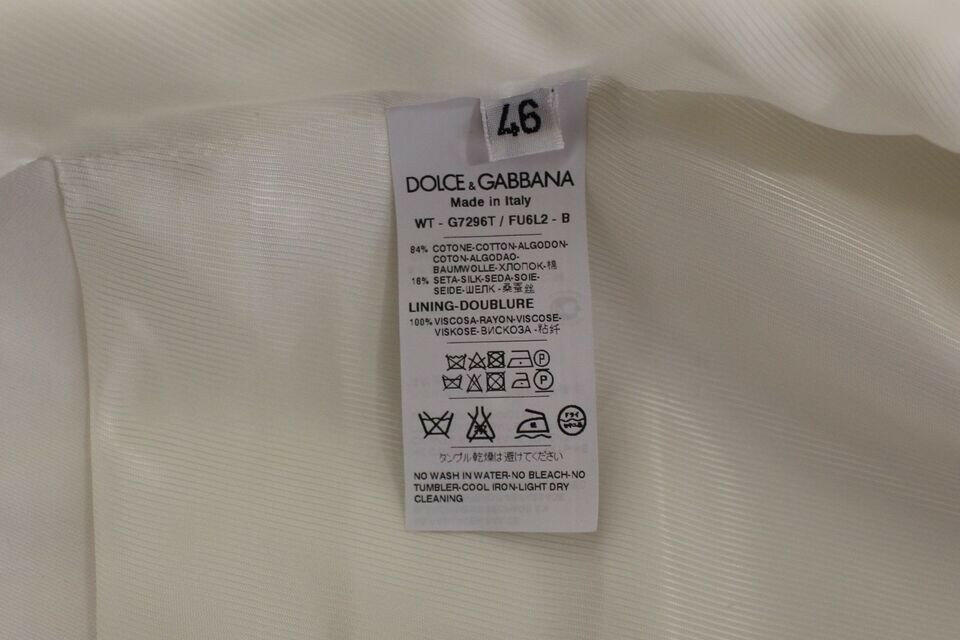 Dolce & Gabbana White Cotton Silk Blend Dress Vest Blazer -  Vests for Men Suits -  Dolce & Gabbana.