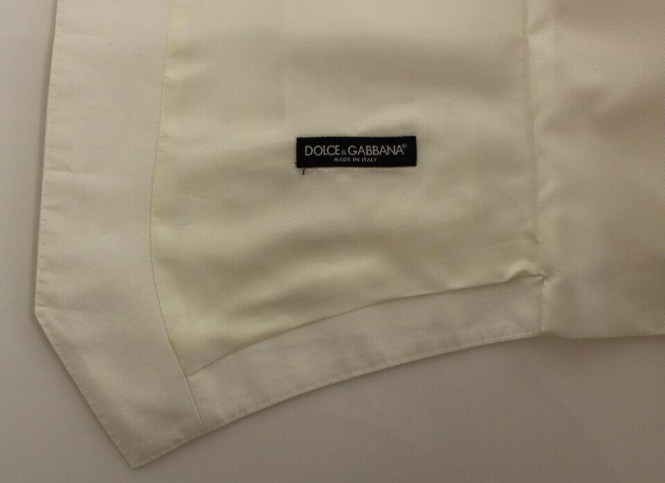 Dolce & Gabbana White Cotton Silk Blend Dress Vest Blazer -  Vests for Men Suits -  Dolce & Gabbana.