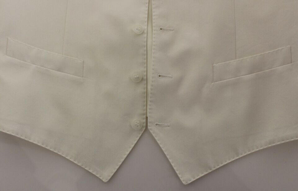 Dolce & Gabbana White Cotton Silk Blend Dress Vest Blazer -  Vests for Men Suits -  Dolce & Gabbana.