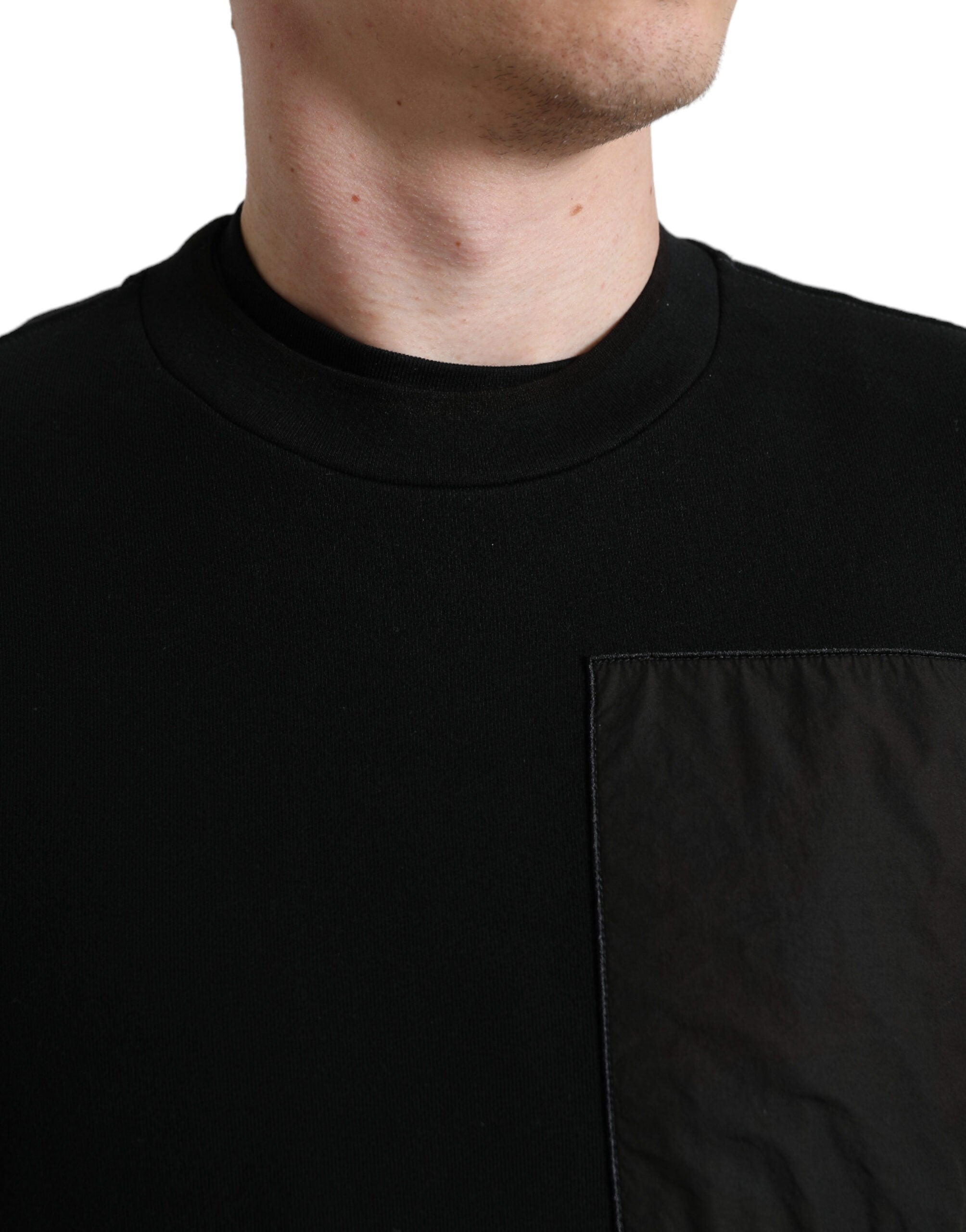 Dolce & Gabbana Black Cotton Crew Neck Men Pullover Sweater -   -  Dolce & Gabbana.