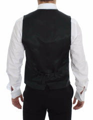 Dolce & Gabbana Gray Striped Wool Logo Vest Gilet Weste -  Vests for Men Suits -  Dolce & Gabbana.