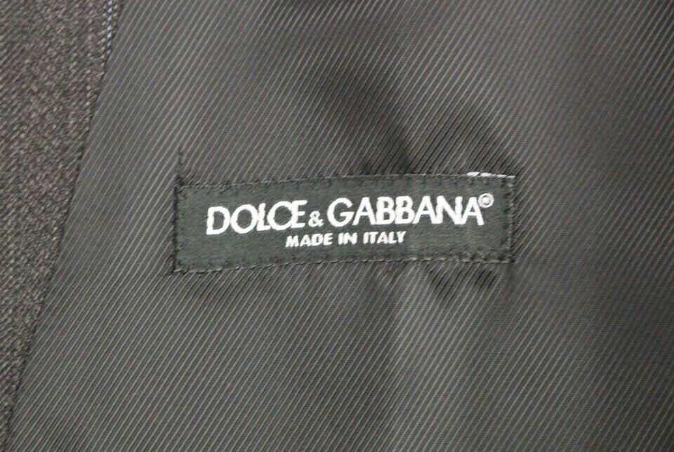 Dolce & Gabbana Gray Striped Wool Logo Vest Gilet Weste -  Vests for Men Suits -  Dolce & Gabbana.