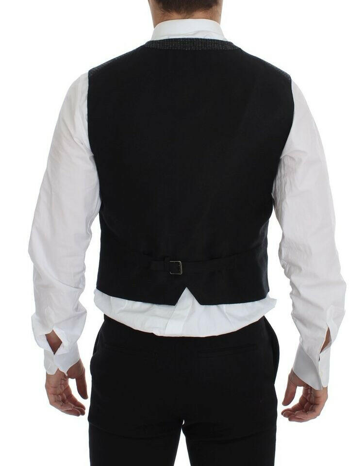 Dolce & Gabbana Gray Wool Blend Vest Gilet Weste -  Vests for Men Suits -  Dolce & Gabbana.