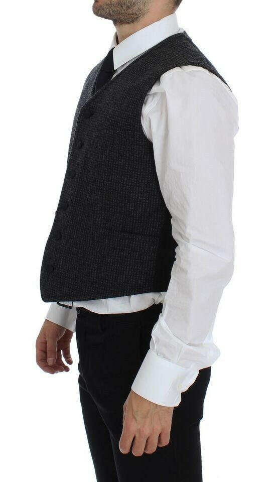 Dolce & Gabbana Gray Wool Blend Vest Gilet Weste -  Vests for Men Suits -  Dolce & Gabbana.