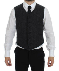 Dolce & Gabbana Gray Wool Blend Vest Gilet Weste -  Vests for Men Suits -  Dolce & Gabbana.