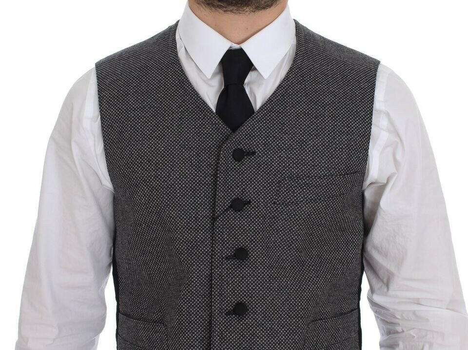 Dolce & Gabbana Gray Cotton Blend Logo Vest Gilet Weste -  Vests for Men Suits -  Dolce & Gabbana.