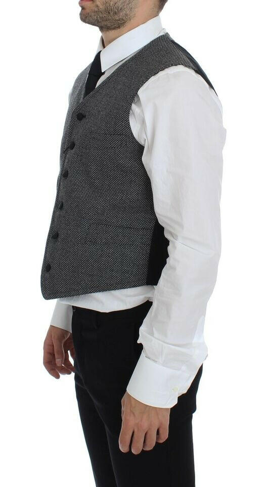 Dolce & Gabbana Gray Cotton Blend Logo Vest Gilet Weste -  Vests for Men Suits -  Dolce & Gabbana.