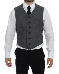 Dolce & Gabbana Gray Cotton Blend Logo Vest Gilet Weste -  Vests for Men Suits -  Dolce & Gabbana.