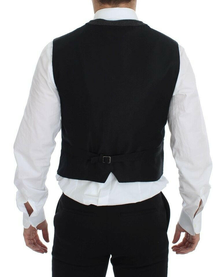 Dolce & Gabbana Gray Wool Blend Logo Vest Gilet Weste -  Vests for Men Suits -  Dolce & Gabbana.