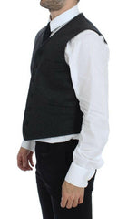 Dolce & Gabbana Gray Wool Blend Logo Vest Gilet Weste -  Vests for Men Suits -  Dolce & Gabbana.